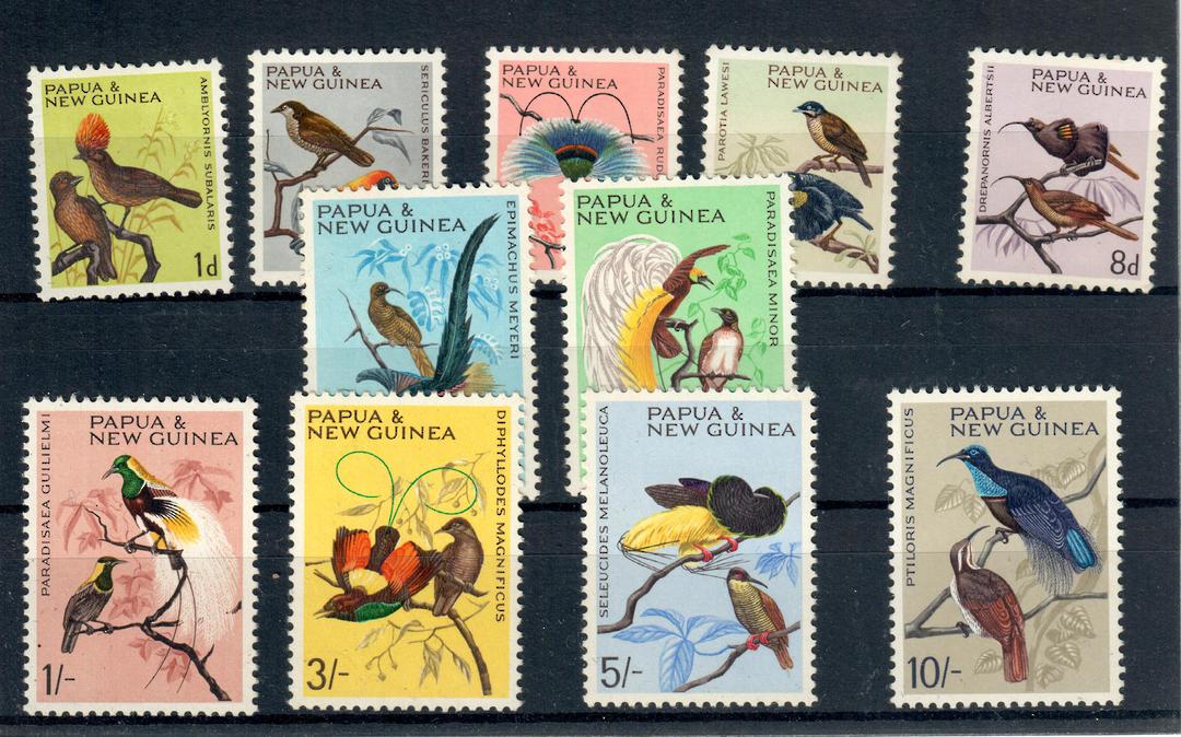 PAPUA NEW GUINEA 1964 Birds. Set of 11. - 21061 - UHM image 0