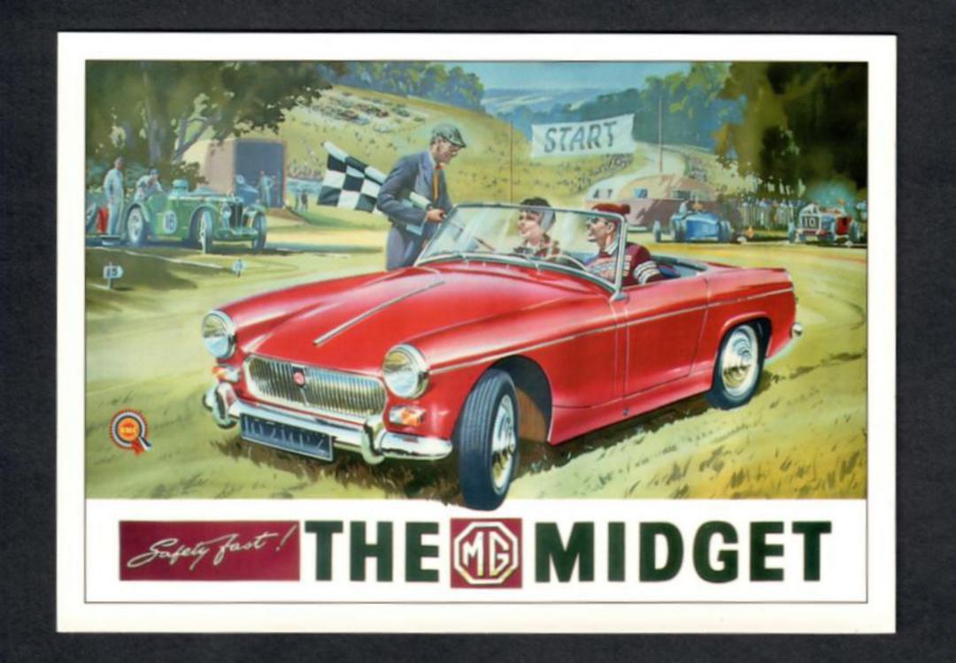 Postcard. Modern reproduction of old advertising poster, the MG Midget. - 444715 - Postcard image 0