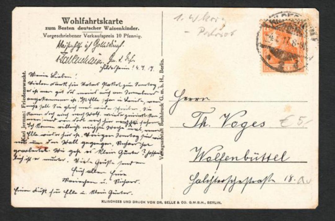GERMANY 1917 postcard. Wohlfahrstkarte. - 32395 - PostalHist image 0
