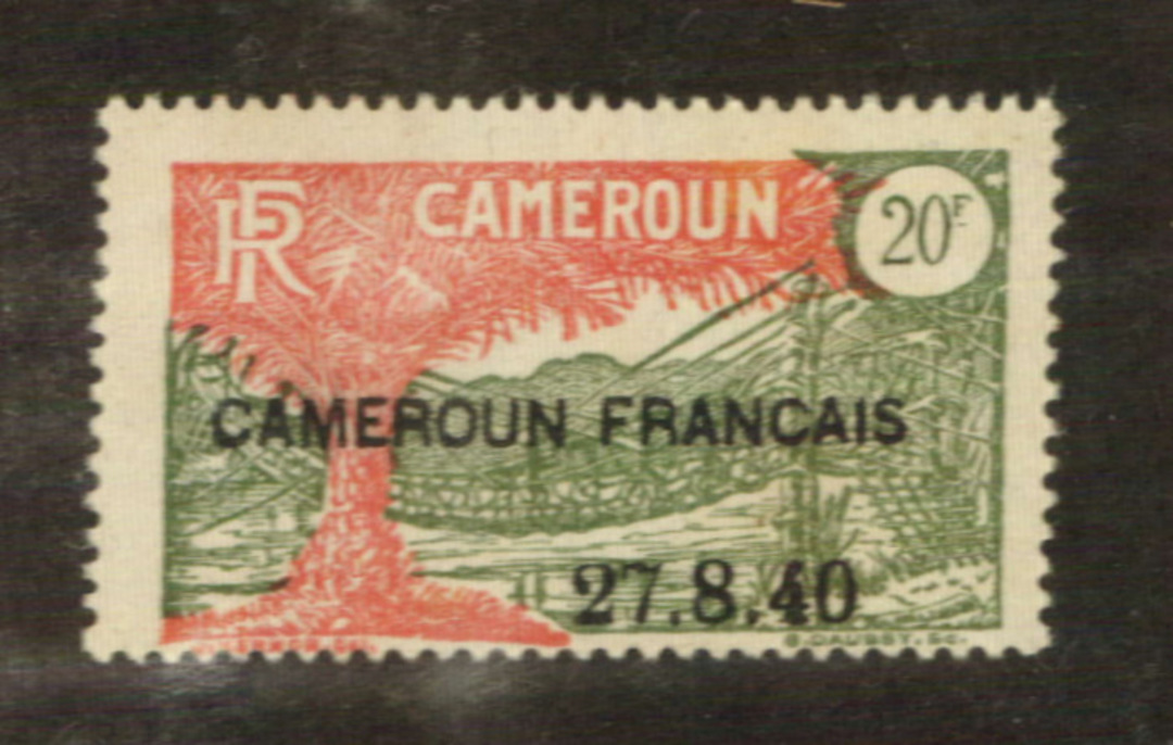 CAMEROUN 1940 Adherence to General de Gaulle 20f Green and Carmine. - 76474 - UHM image 0