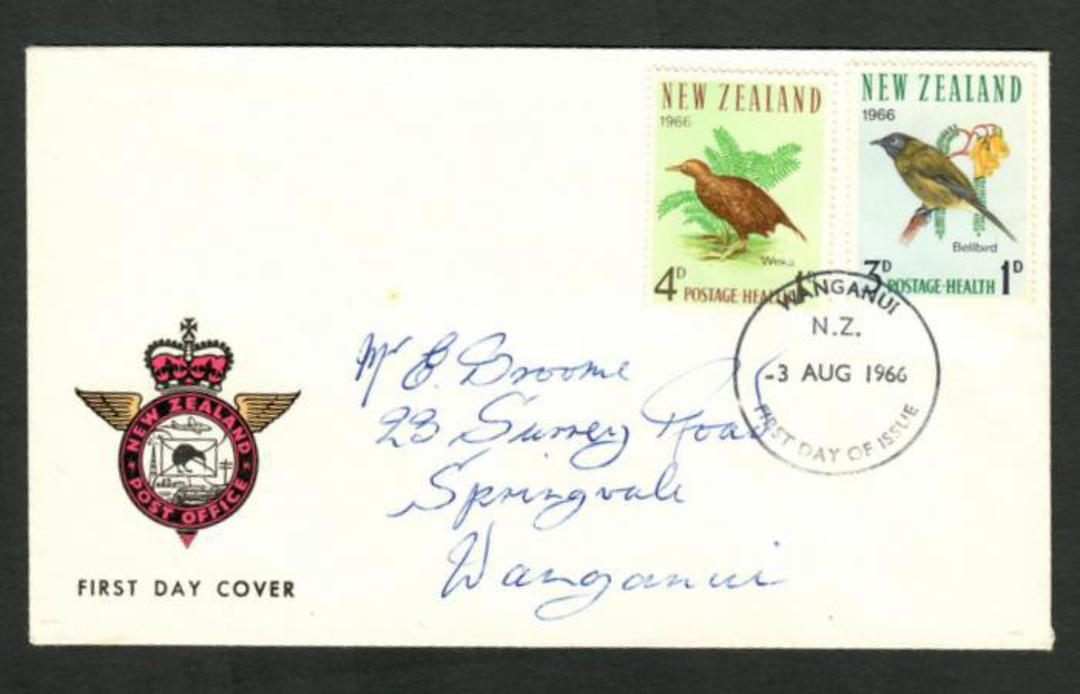 NEW ZEALAND 1966 Health. Set of 2 on illustrated first day cover. - 37243 - FDC image 0