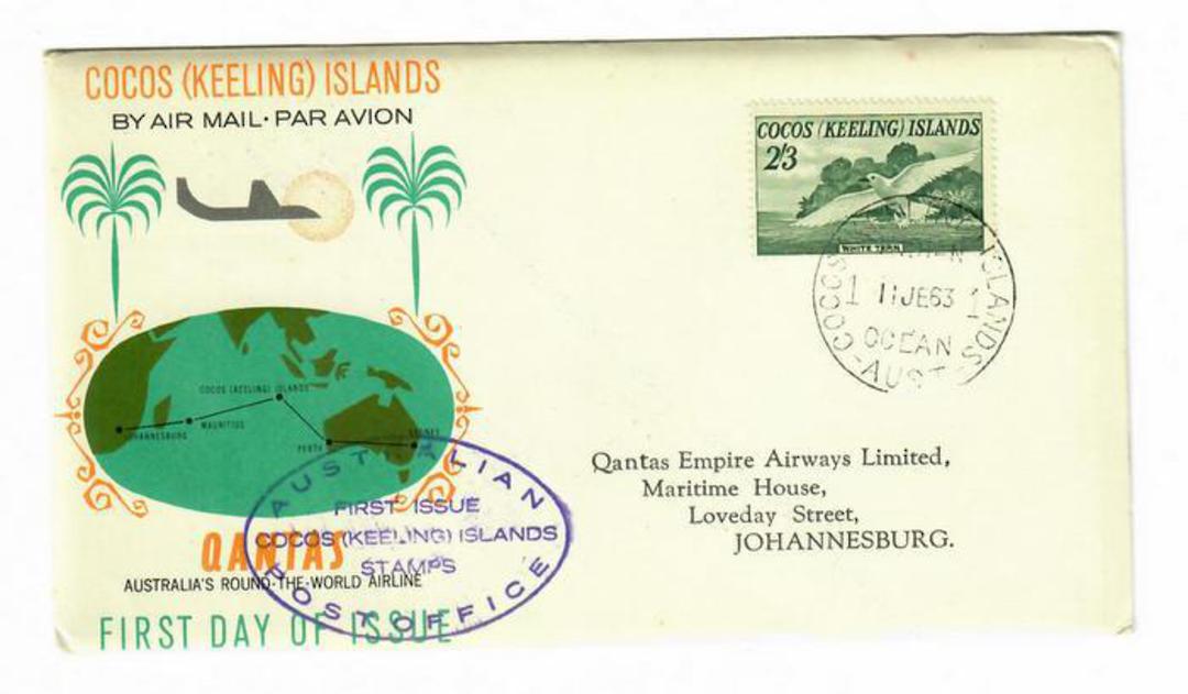 COCOS (KEELING) ISLANDS 1963 Definitive 2/3d on first day cover. - 32125 - FDC image 0