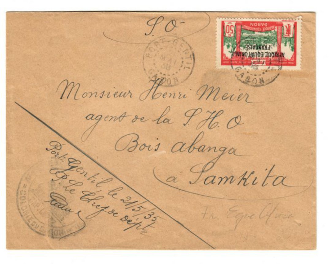 GABON 1935 Letter from Port-Gentil to Lamkita. - 37592 - PostalHist image 0
