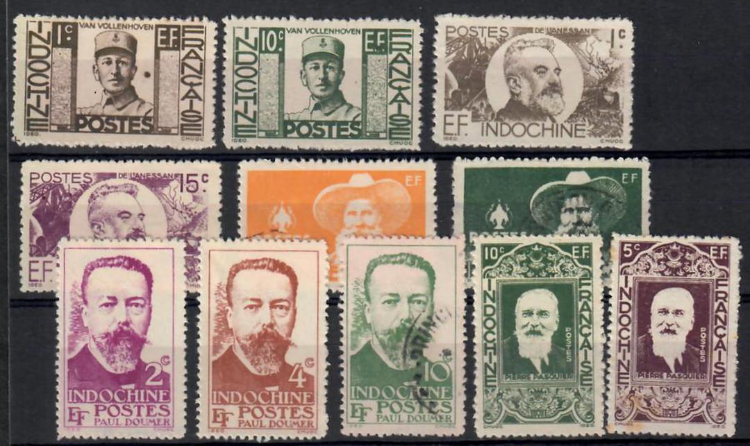 INDO-CHINA 1944 Famous Governors. Set of 11. 3 used 8 mint. - 23722 - Mixed image 0