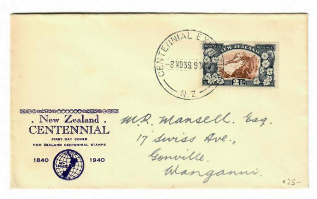 NEW ZEALAND 1935 Pictorial 2½d Mt Cook on New Zealand Centennial cover with Special Postmark. - 30060 - PostalHist image 0