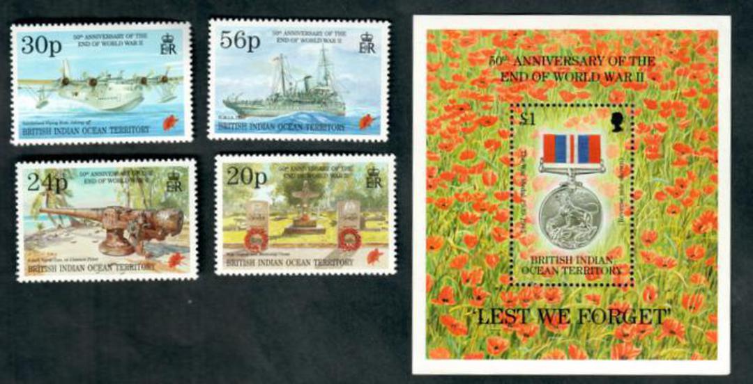 BRITISH INDIAN OCEAN TERRITORY 1995 50th Anniversary of the End of the Second World War. Set of 4 and miniature sheet. - 52134 - image 0