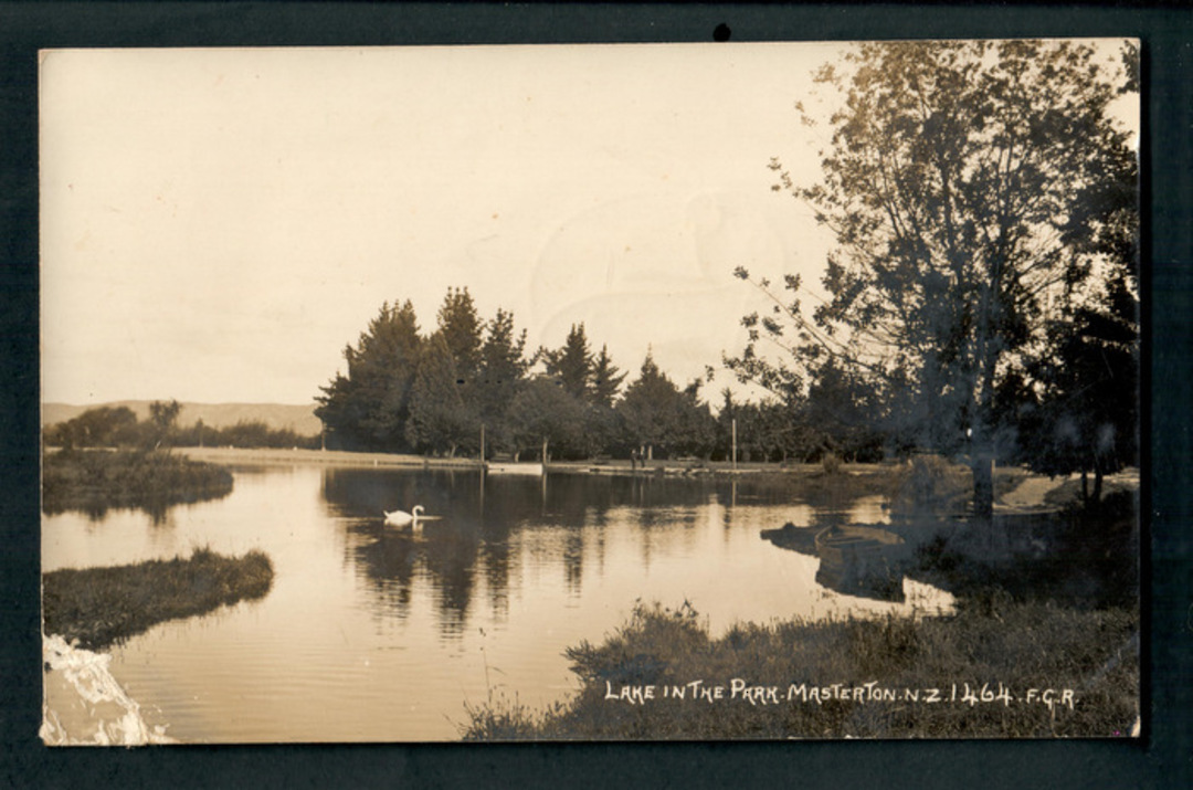 Real Photograph by Radcliffe of Lake in the Park Masterton. One bad corner. - 247861 - Postcard image 0