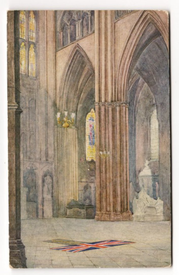 Painting 1921 by Mrs Hubert Humphries of the Tomb of the Unknown Warrior Westminster Abbey. - 242718 - Postcard image 0