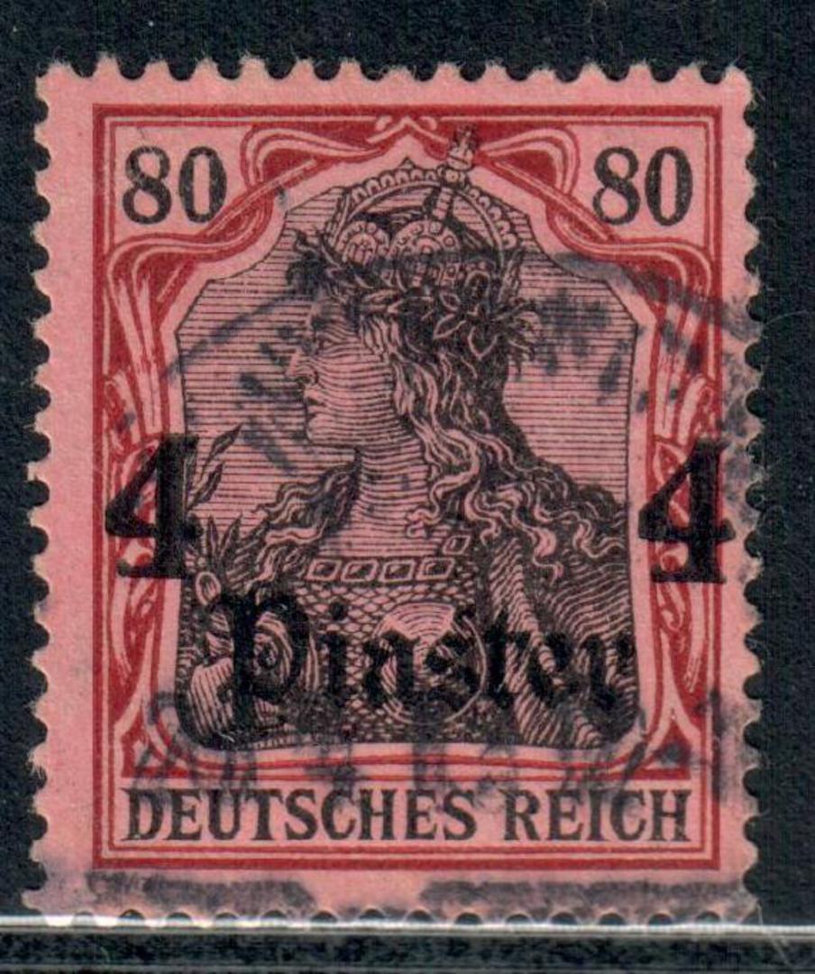 GERMAN POST OFFICES IN the TURKISH EMPIRE 1905 Definitive 4pi on 80pf Black and Carmine on Rose. - 9416 - FU image 0