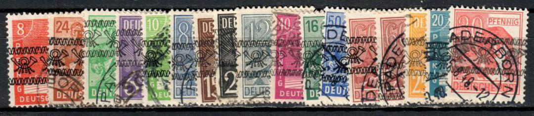 GERMANY Allied Occupation 1948 Currency Reform Definitives. Smaller size overprint Type A2 in Stanley Gibbons. Nice used set. - image 0