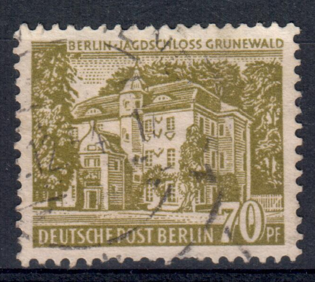 WEST BERLIN 1954 Definitive 70pf Yellow-Olive. - 9307 - Used image 0