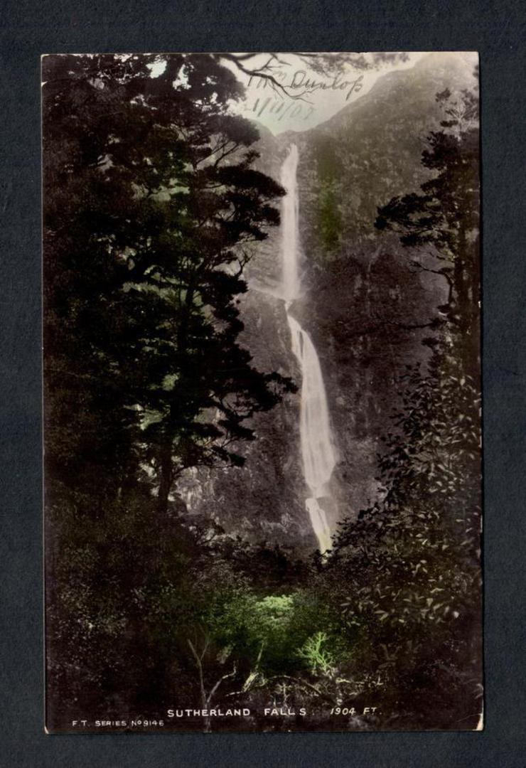 Real Photograph of Sutherland Falls. - 49858 - Postcard image 0