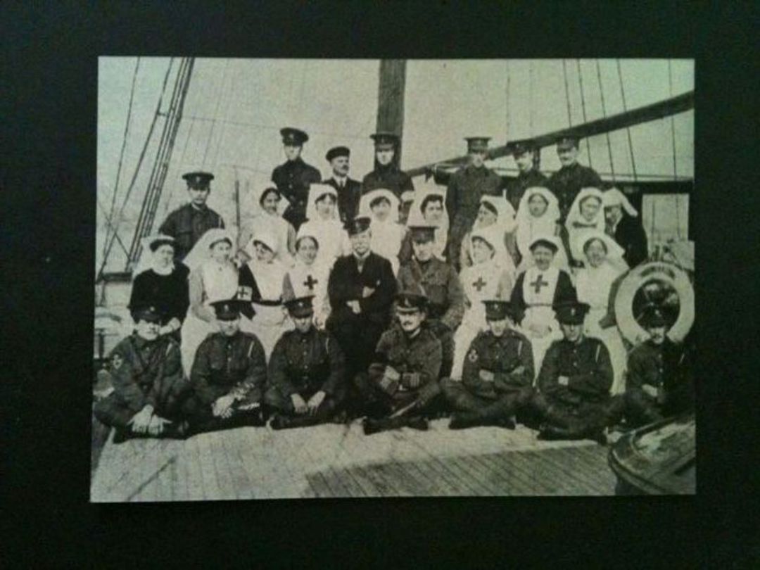 Photograph of Nurses and Sailors on Board Ship. Contemporary with other photos of New Zealanders in Greece. - 40109 - Photograph image 0