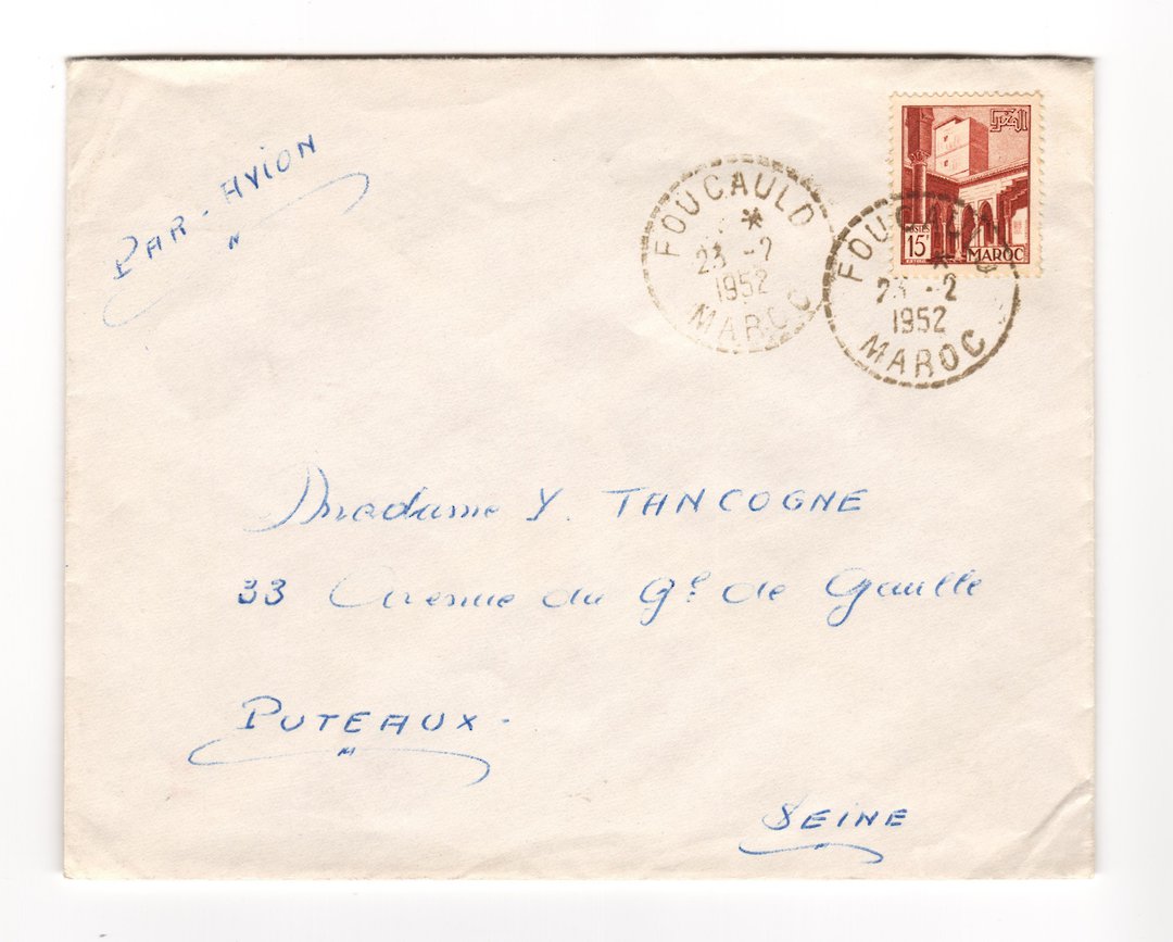 FRENCH MOROCCO 1952 Airmail Letter from Foucauld to France. - 37758 - PostalHist image 0