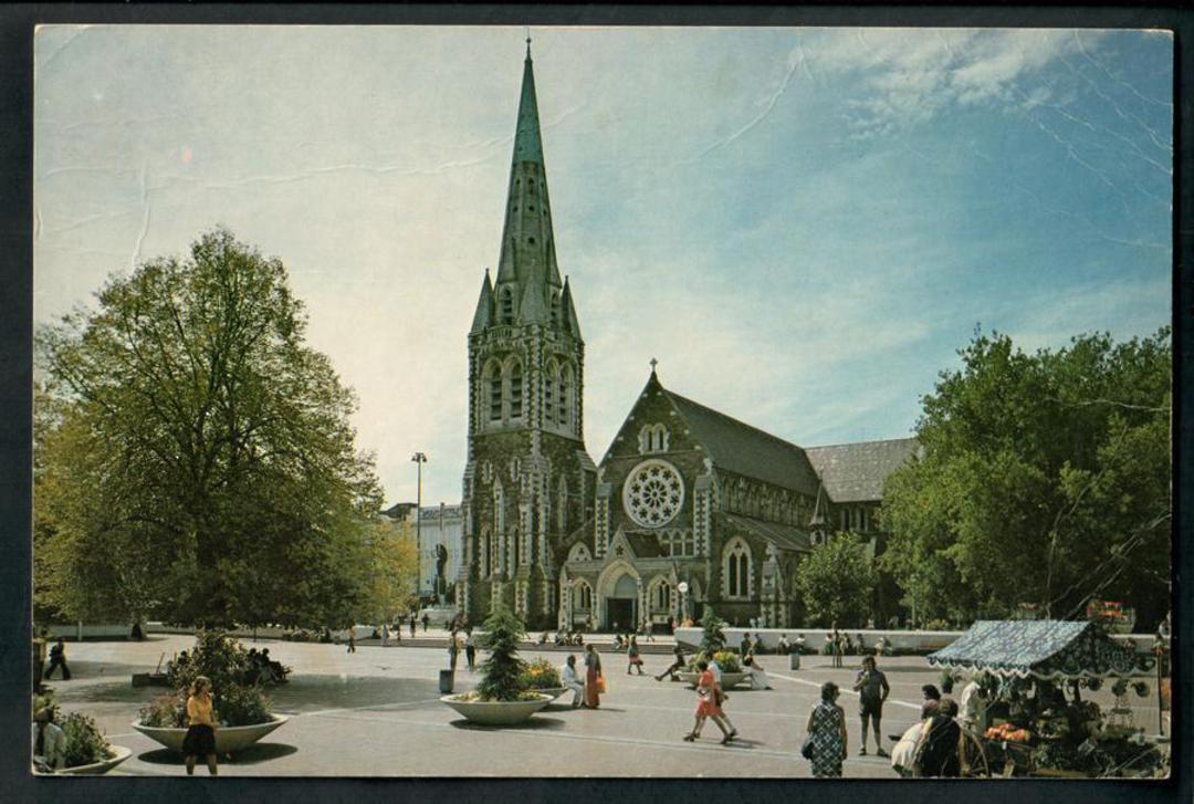 Modern Coloured Postcard in large size of Cathedral Square Christchurch. - 100424 - Postcard image 0