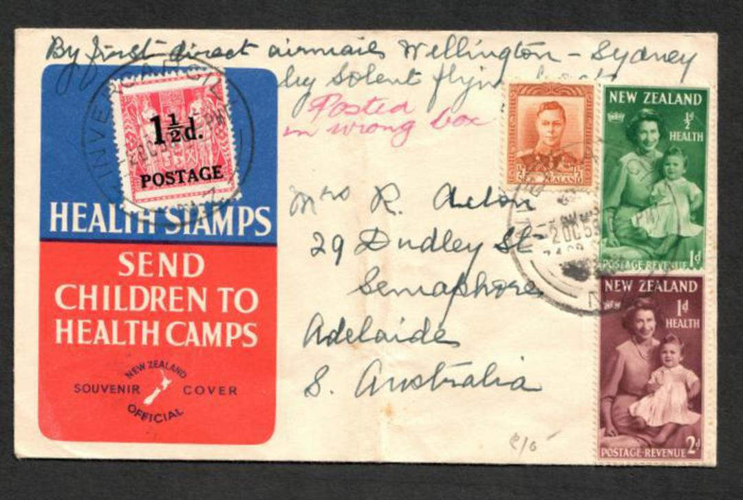 NEW ZEALAND 1953 Cover to Australia by first direct airmail from Wellington to Sydney by Solent Flying Boat. - 30795 - PostalHis image 0