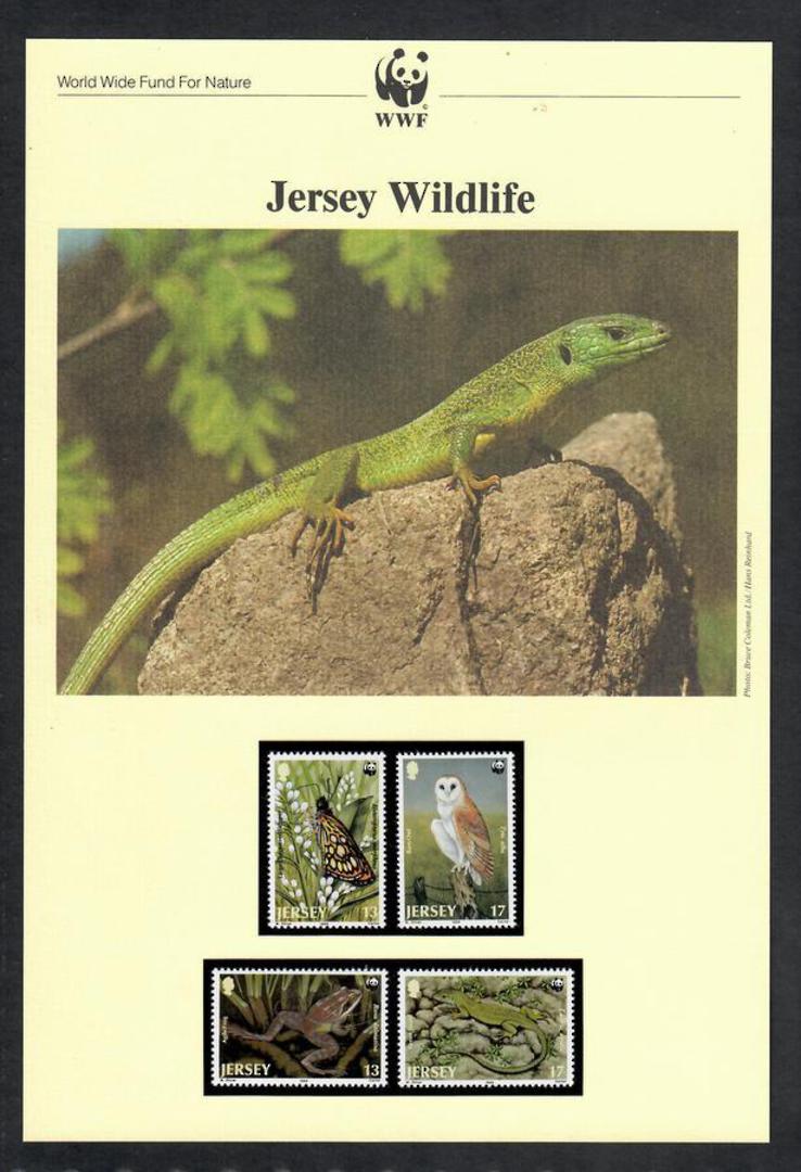 JERSEY 1989 World Wildfile Fund. Set of 4 in mint never hinged and on first day covers with 6 pages of official text. The comple image 0
