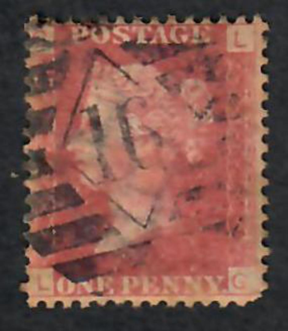 GREAT BRITAIN 1858 1d Red Plate 162 Letters GLLG - 70162 - Used image 0