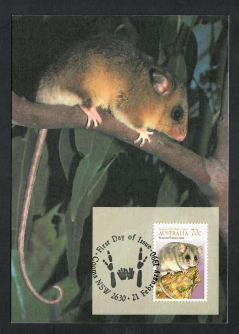 AUSTRALIA 1990 Animals of the High Country. Set of 4 on maxim cards. - 32213 - VFU image 0