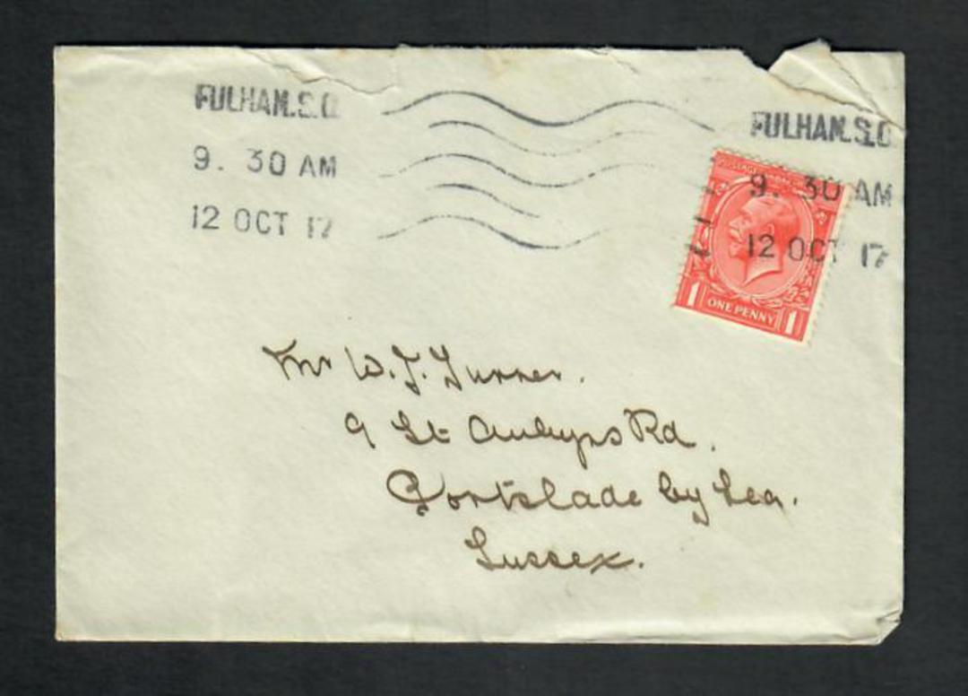 GREAT BRITAIN 1921 Letter from Fulham London to Portslade by Sea Sussex. - 31824 - PostalHist image 0