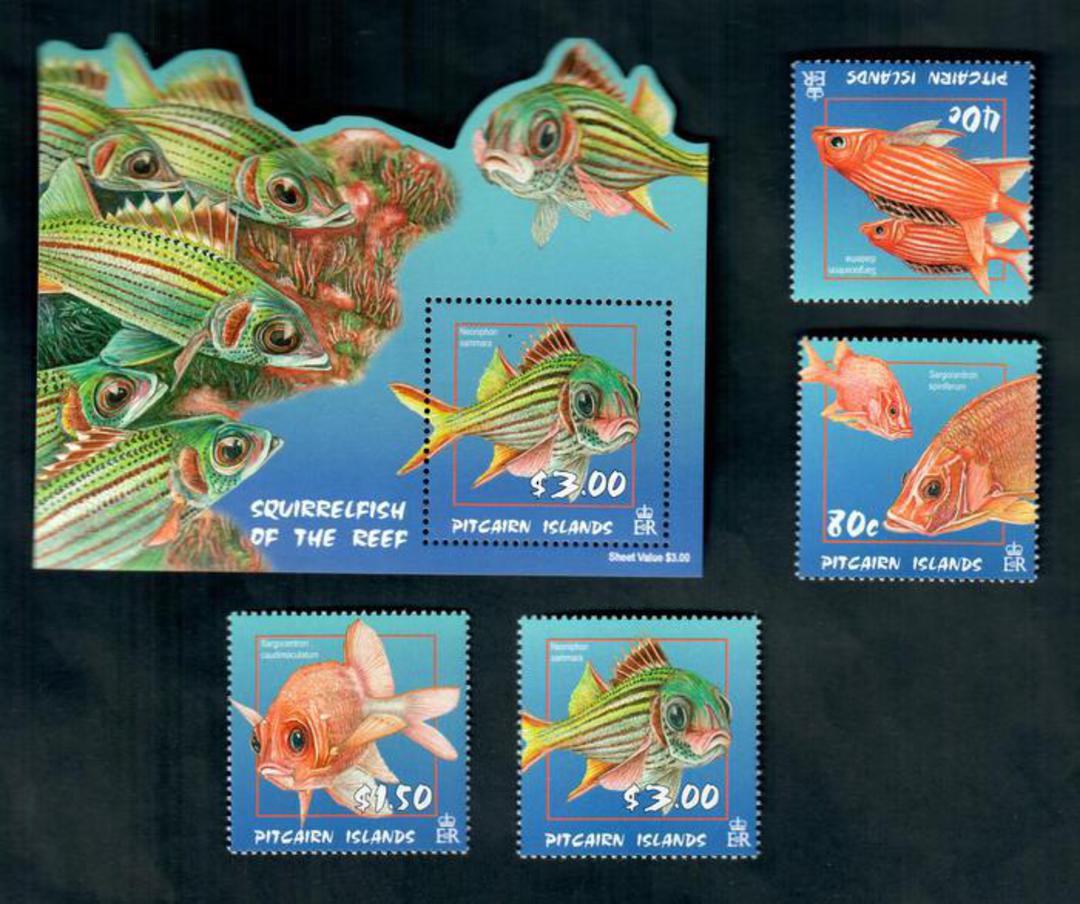PITCAIRN ISLANDS 2003 Squirrel Fish. Set of 4 and miniature sheet. - 52179 - UHM image 0