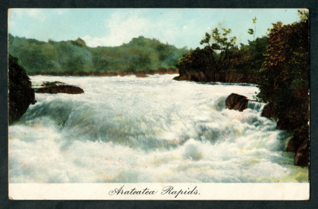 Coloured postcard of Aratiatia Rapids. - 46752 - Postcard image 0