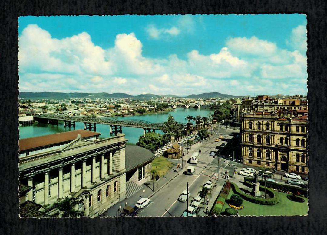 Modern Coloured Postcard of Victoria and William Jelly Bridges Brisbane. - 444956 - Postcard image 0