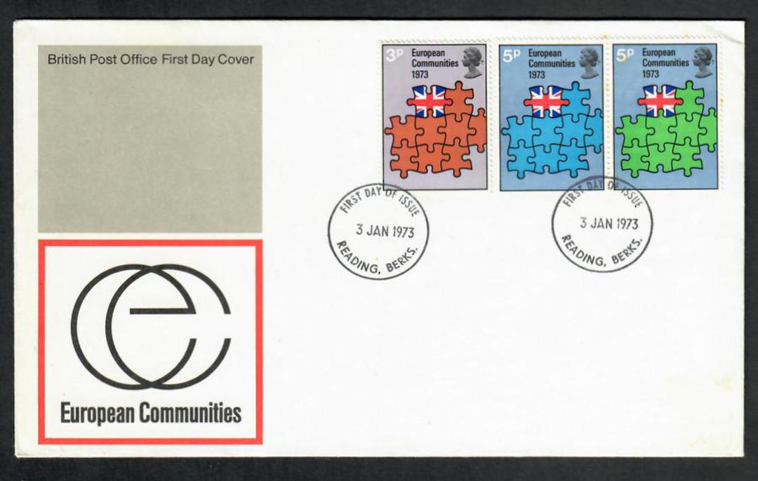 GREAT BRITAIN 1973 Entry into European Communities. Set of 3 on first day cover. - 530345 - FDC image 0