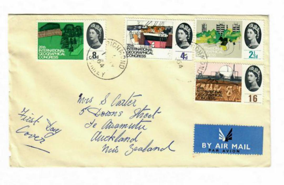 GREAT BRITAIN 1964 International Geographical Congress first day cover. - 30314 - FDC image 0