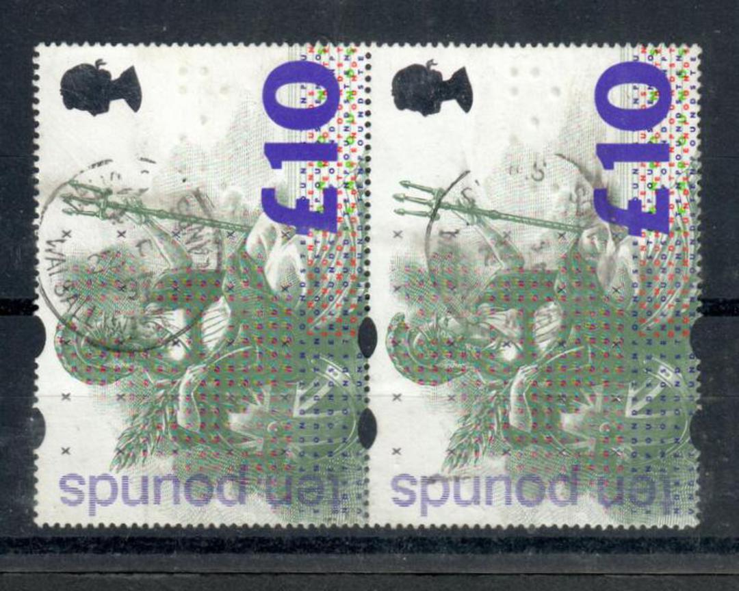 GREAT BRITAIN 1988 £10.00 Definitive used pair. - 20493 - Used image 0