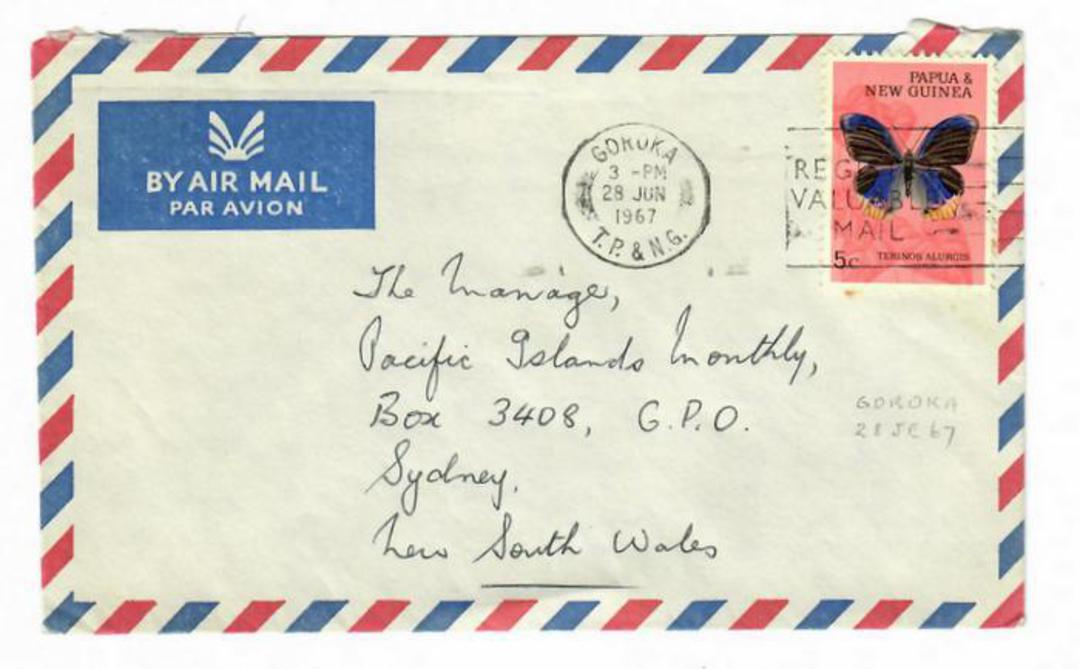 PAPUA NEW GUINEA 1967  Letter from Goroka to Australia. Nice slogan cancel. - 32163 - PostalHist image 0