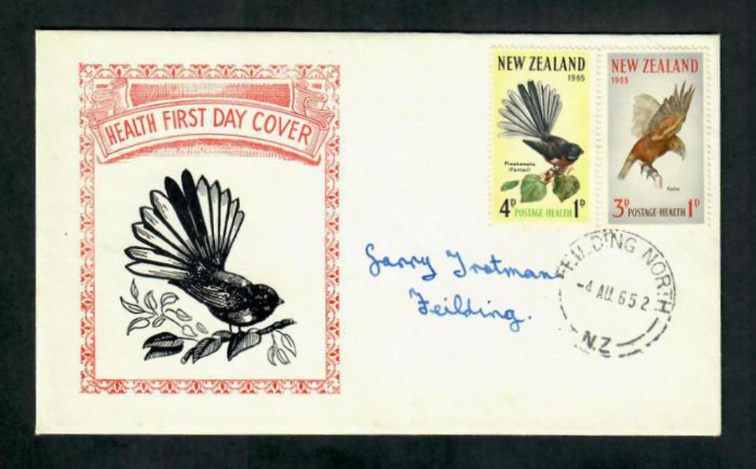 NEW ZEALAND 1965 Health Illustrated Covers issued by Laurie Franks. Pair. Postmarked at FEILDING NORTH. Jones H65. 1CA(1)+1CB - image 0