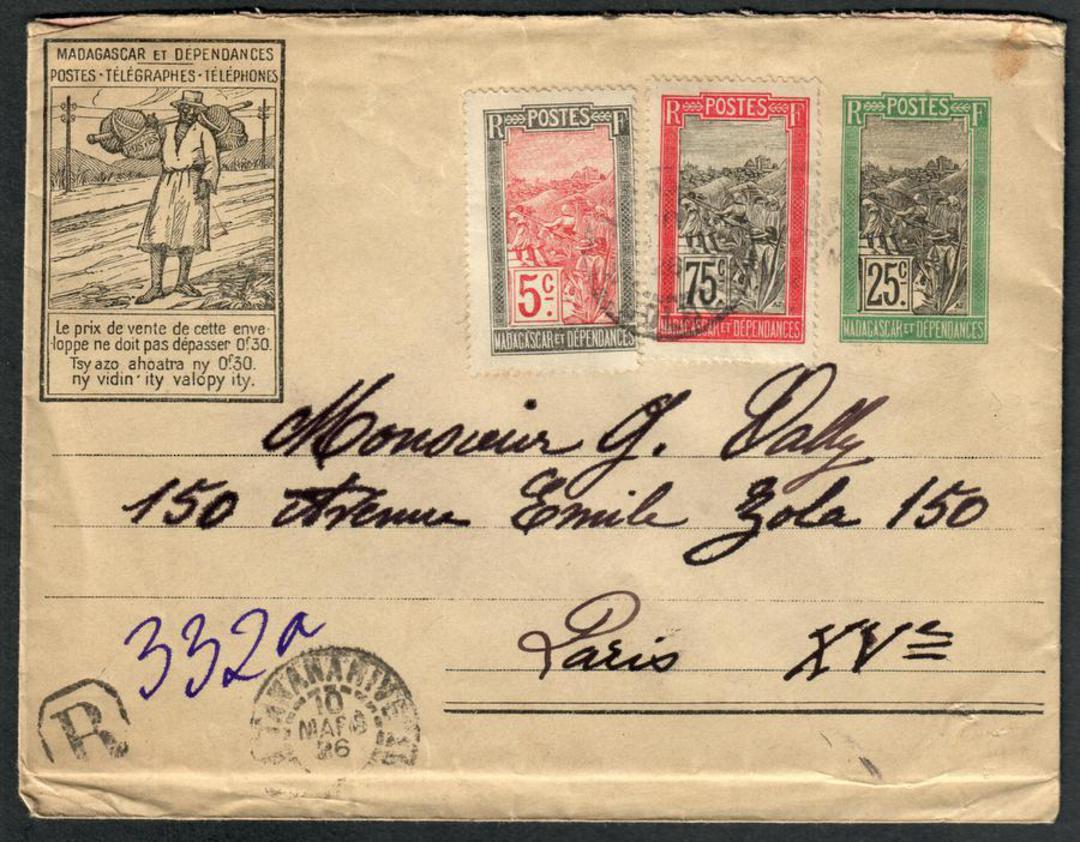 MADAGASCAR 1926 Registered Letter from Tananarive to Paris. - 530489 - PostalHist image 0
