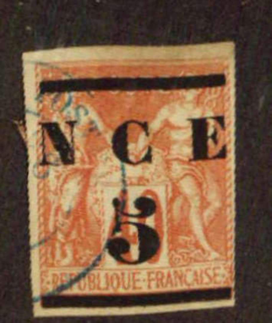 NEW CALEDONIA 1881 Surcharges 5 on 40c. Letters spaced far apart. Four margins. - 71159 - FU image 0