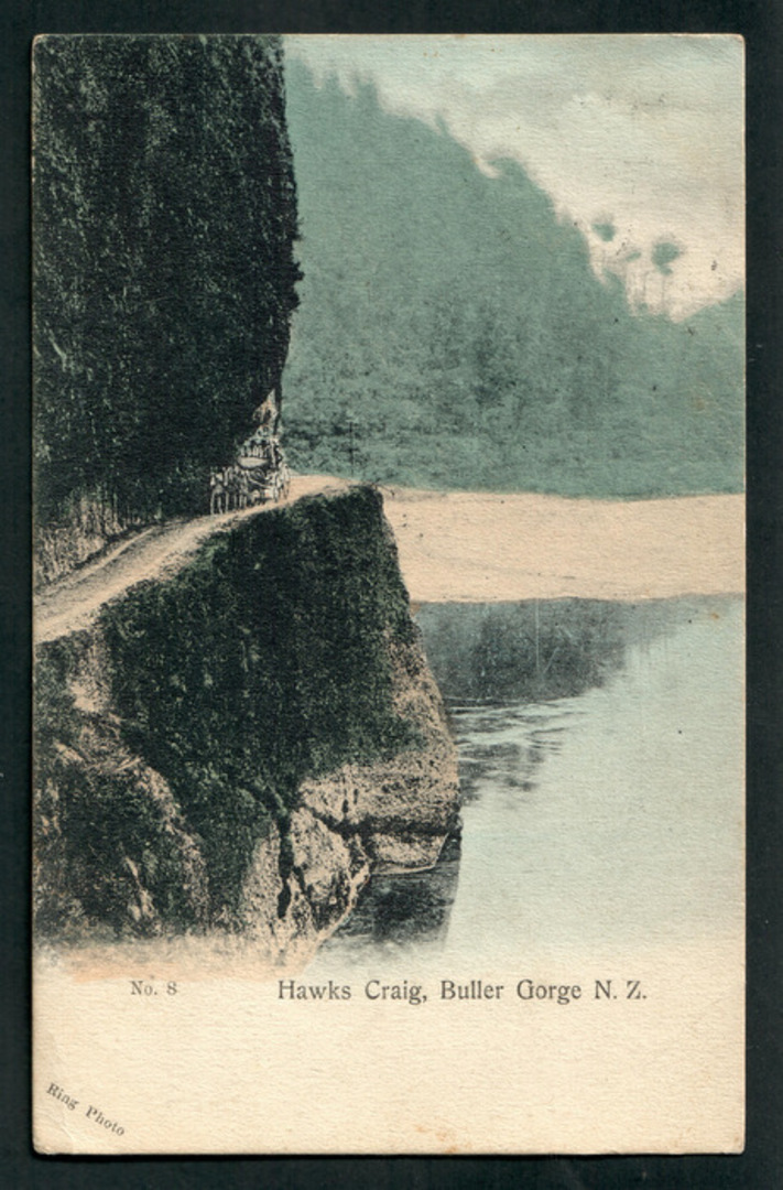 Early Undivided Coloured Postcard of Hawks Craig Buller Gorge. - 48805 - Postcard image 0