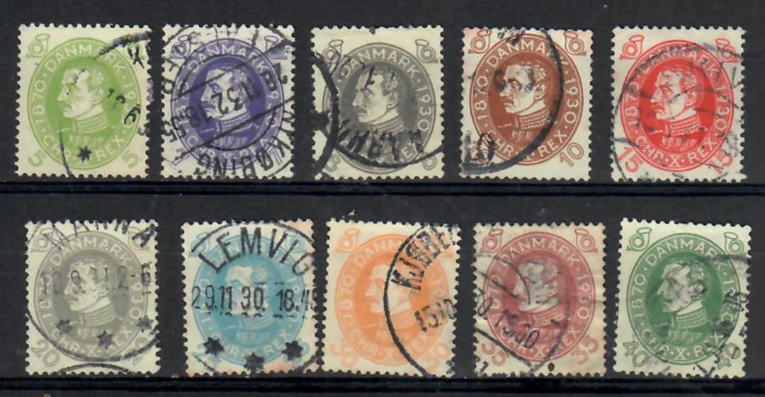 DENMARK 1930 Sixtieth Birtday of King Christian 10th. Set of 10. - 22176 - Used image 0