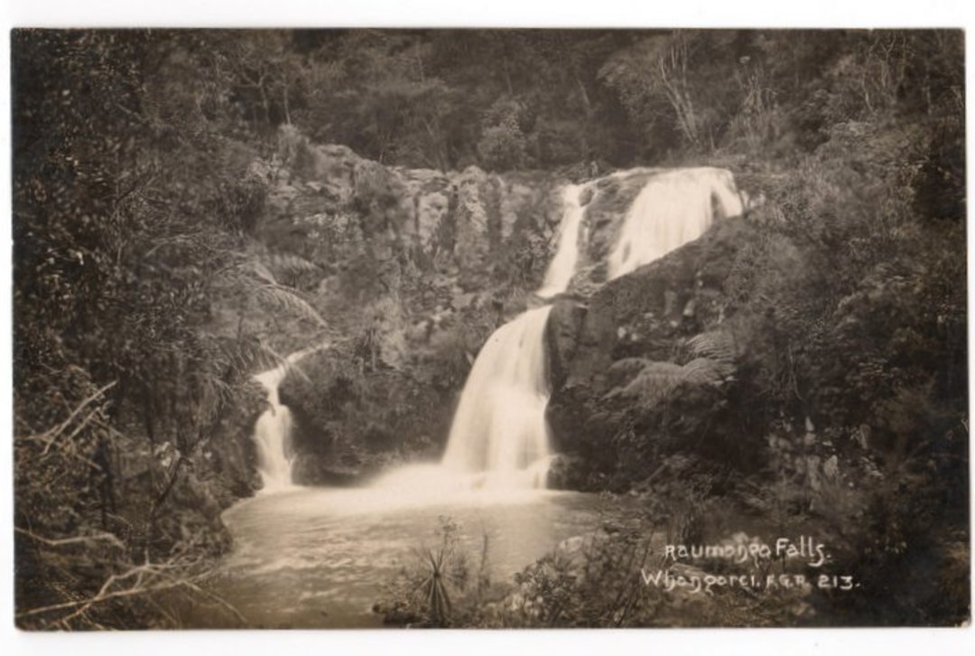 Real Photograph by Radcliffe of Raumanga Falls, Whangarei. - 45012 - Postcard image 0