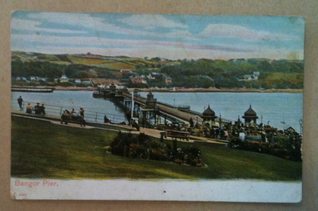 Coloured postcard of Bangor Pier. - 242617 - Postcard image 0