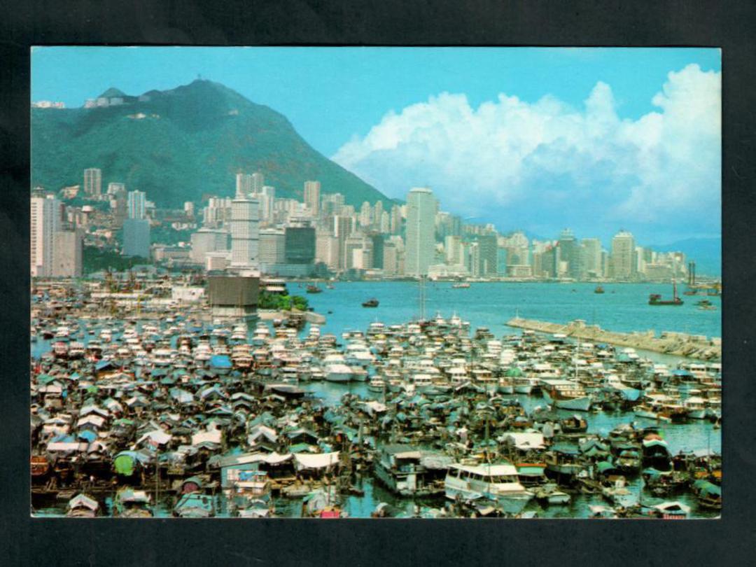 HONG KONG Modern Coloured Postcard of Boat People and Victoria City. - 444658 - Postcard image 0