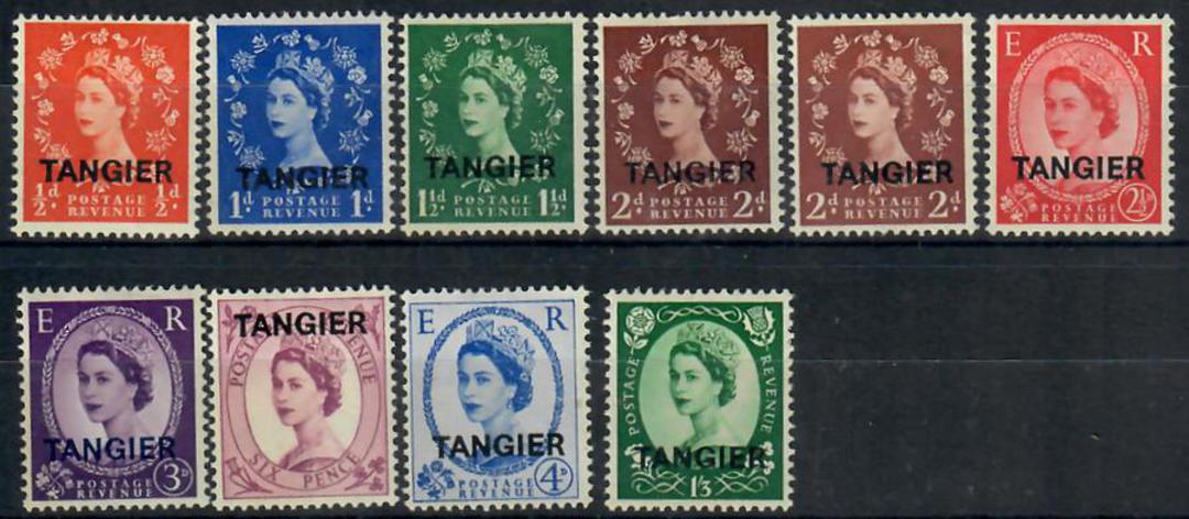 TANGIER 1956 Elizabeth 2nd Definitives. Set of 10. - 23105 - Mint image 0