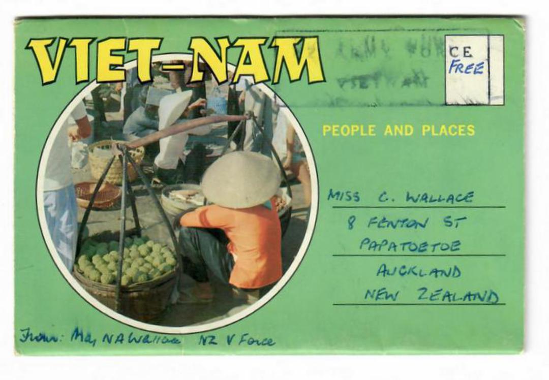 NEW ZEALAND Postcard Folder from Vietnam to New Zealand. - 31097 - PostalHist image 0