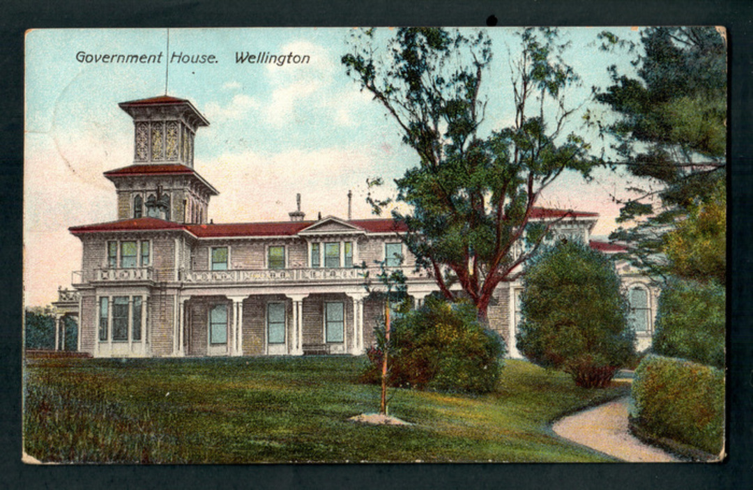 Coloured postcard of Government House Wellington. - 247343 - Postcard image 0