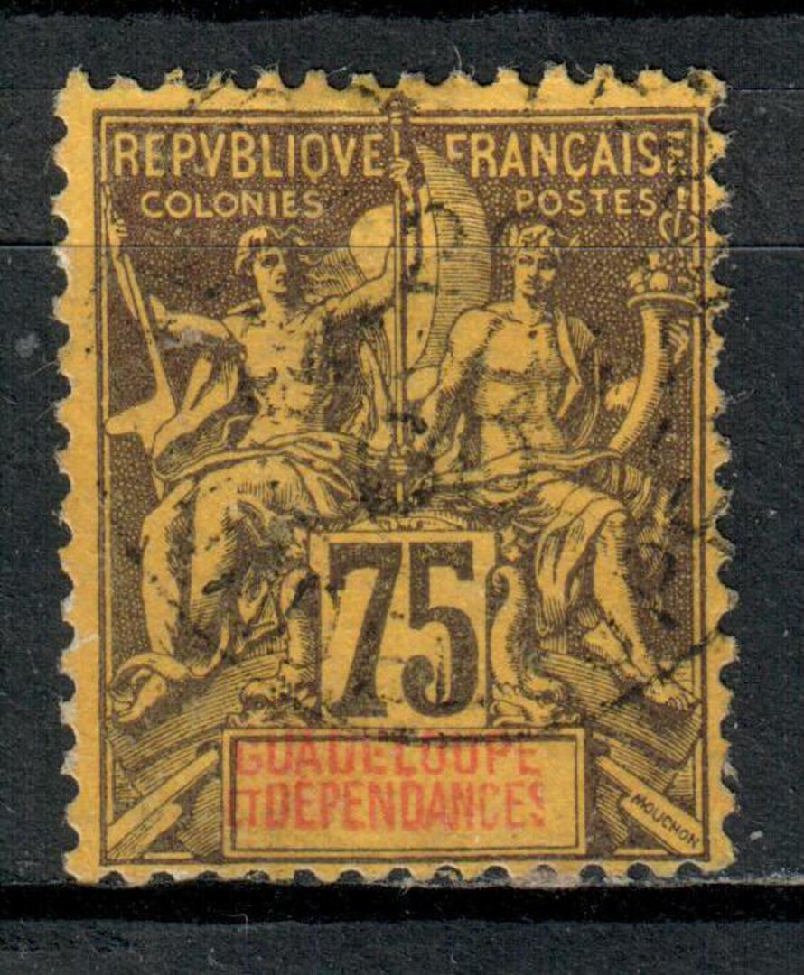 GUADELOUPE 1892 75c Brown on yellow. Very fine copy. - 71180 - VFU image 0