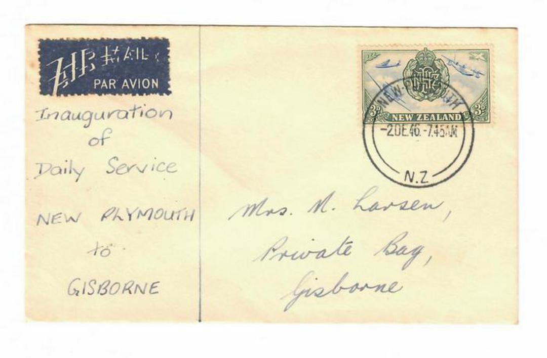 NEW ZEALAND 1946 Cover Inauguration of Daily Service New Plymouth to Gisborne. - 30818 - PostalHist image 0