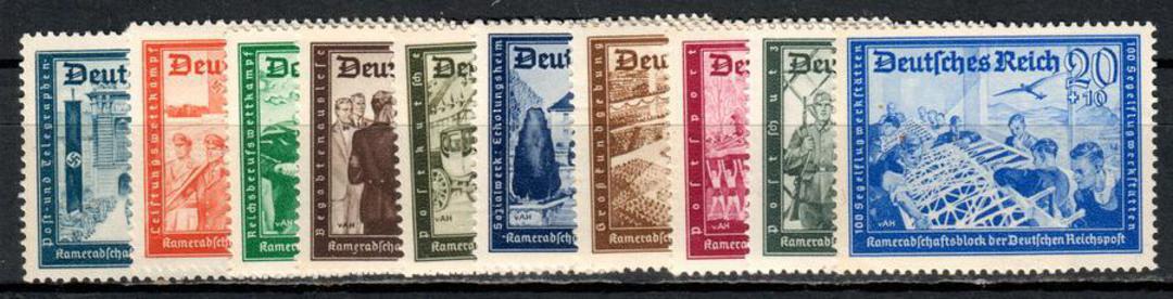 GERMANY 1939 Postal Employees' and Hitler's Culture Funds. Incomplete set. Some faults.The 3 pf 4 pf and 24 pf are perfect. - 72 image 0