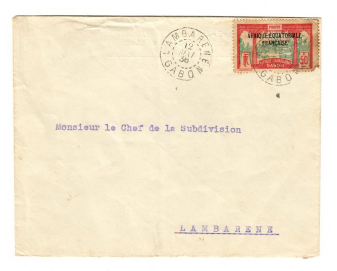GABON 1938 Internal Letter Lambarene. - 37582 - PostalHist image 0