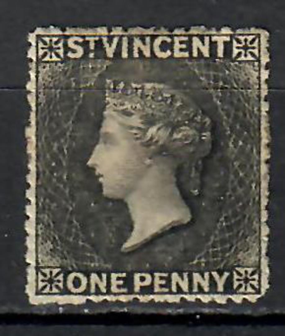 ST VINCENT 1871 Victoria 1st Definitive 1d Black. Watermark Small Star. Rough Perf 14-16. - 70978 - Mint image 0