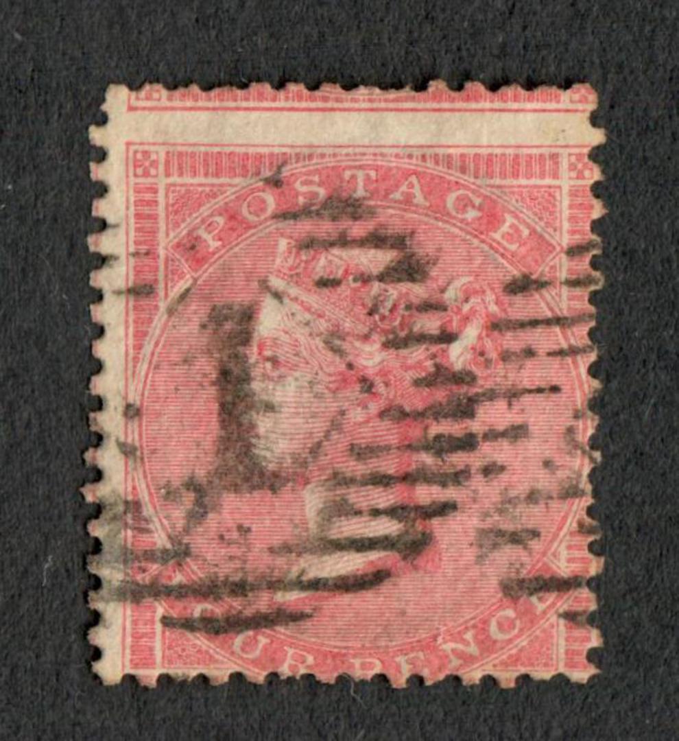 GREAT BRITAIN 1855 4d Rose-Carmine. Startlingly off centre to the south. - 70383 - Used image 0