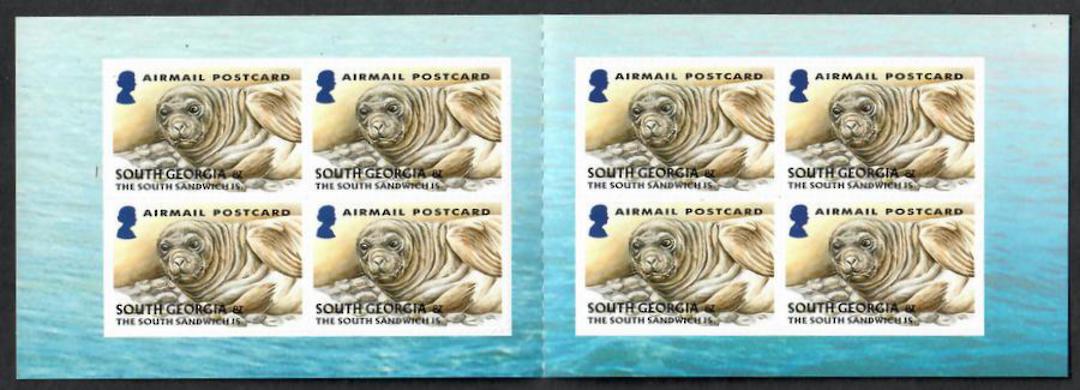 SOUTH GEORGIA and SOUTH SANDWICH ISLANDS 2004 Booklet containg 8 Airmail Postcard stamps. Elephant Seal Pup. - 22789 - Booklet image 1