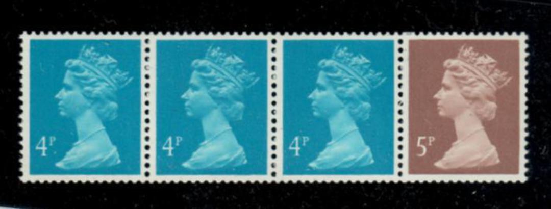 GREAT BRITAIN 1971 Machins Coil Strip of 4. - 21469 - UHM image 0